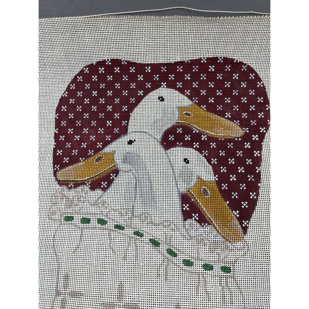 TS Designs Hand Painted Needlepoint Canvas * Christmas Stocking Geese Country‎ - Picture 4 of 10